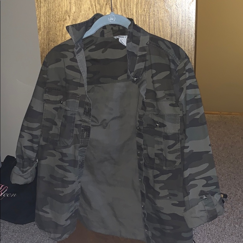 Camouflage button down